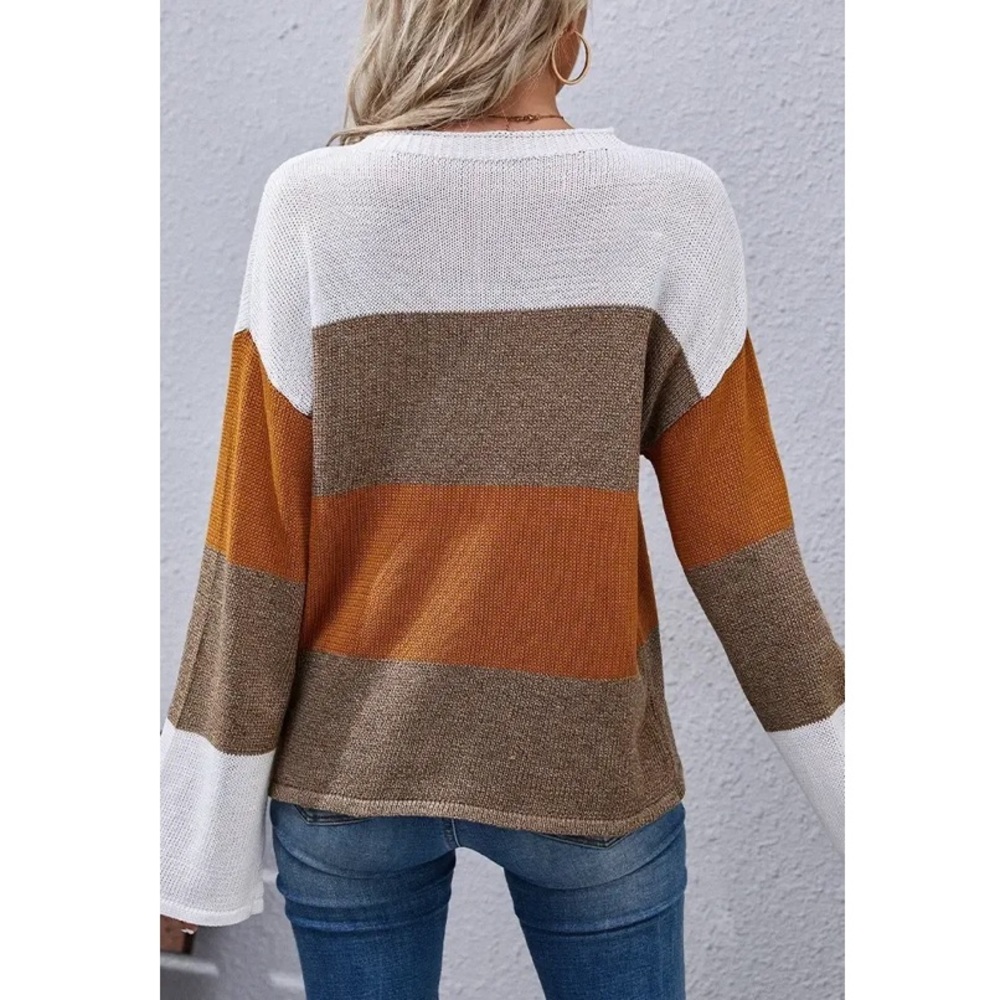 Colorblock Lightweight Knitted Sweater - Picture 2 of 2